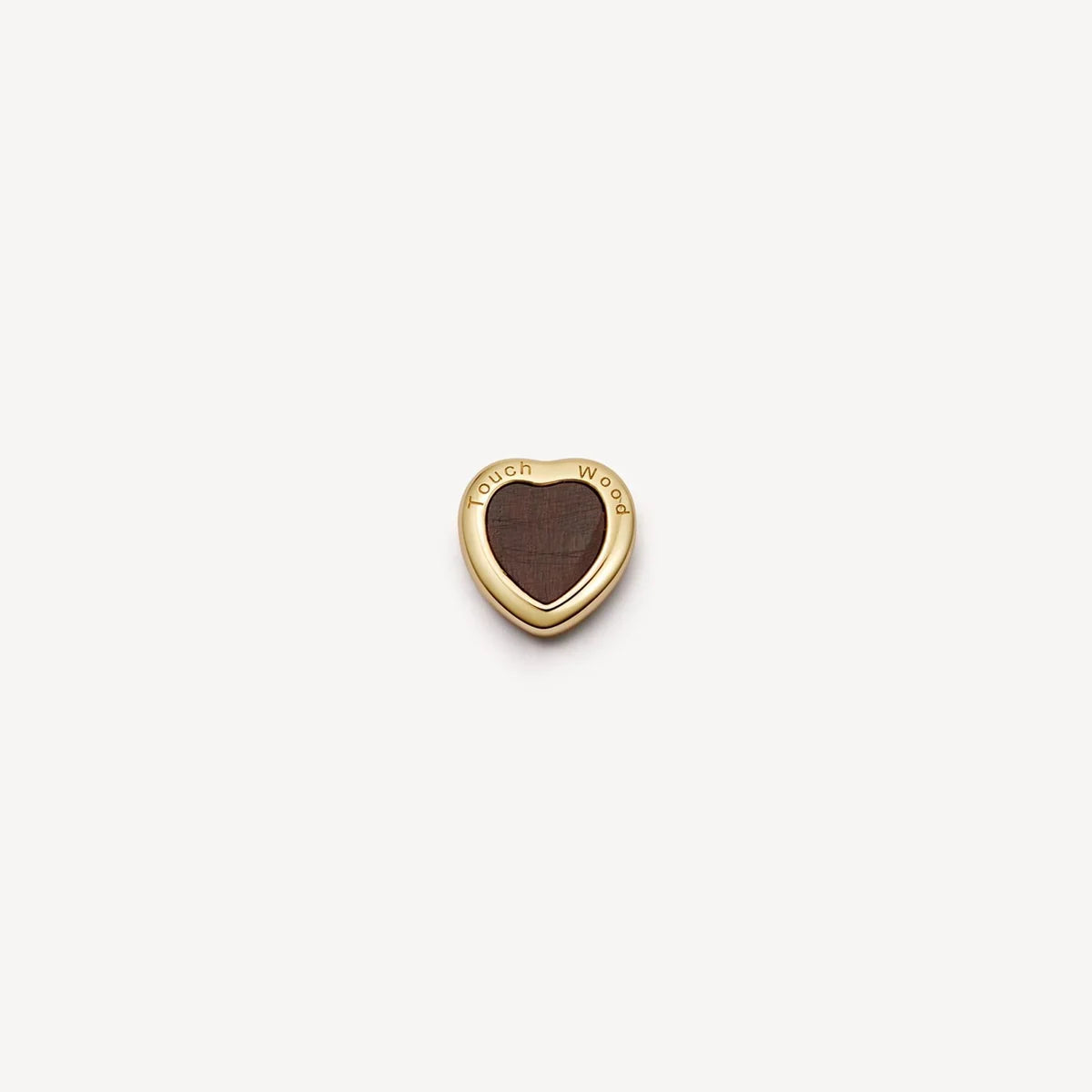 Brown heart floating charm with a gold-tone border for a Remember locket.